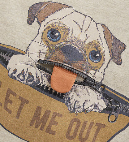 Minymo Sweatshirt - Beigemeleret m. Hund
