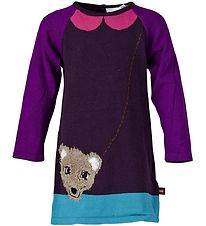 LEGO® Wear Strikkjole - Aubergine m. Bjørn