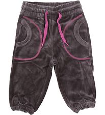 Katvig Velourbukser - Grå m. Fuchsia