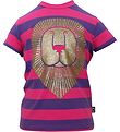 Danefæ T-shirt - Danepuppy - Lilla/Pink Stribet Løve