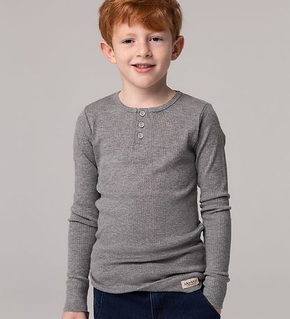 MarMar Bluse - Rib - Gråmeleret
