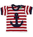 Freds World T-shirt - Rød/Hvidstribet m. Anker