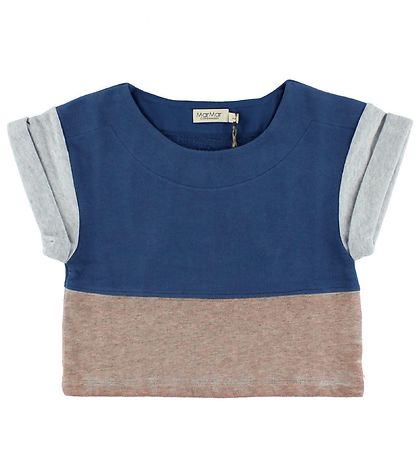 MarMar Crop Top - Tamara - Blå/Grå/Gl. Rosa
