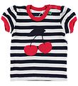Freds World T-shirt - Navy/Hvidstribet m. Kirsebær