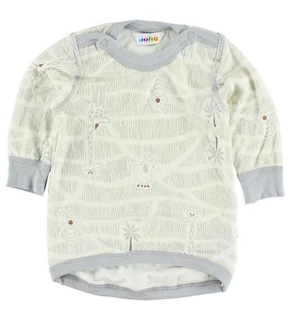 Joha Bluse - Bambus - Creme/Grå m. Dyr