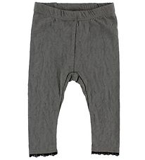 En Fant Leggings - Grå m. Hulmønster