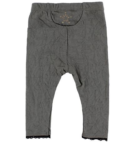 En Fant Leggings - Grå m. Hulmønster