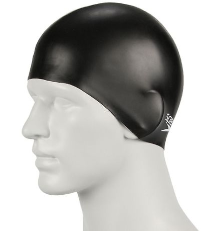 Speedo Badehætte - Junior Plain Moulded Silicone Cap - Sort