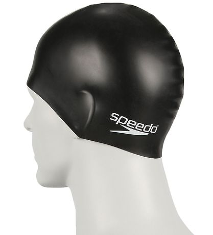 Speedo Badehætte - Junior Plain Moulded Silicone Cap - Sort