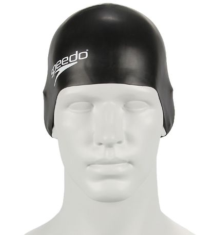 Speedo Badehætte - Junior Plain Moulded Silicone Cap - Sort