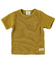 En Fant T-Shirt - Karrygul m. Hulmønster