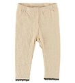 En Fant Leggings - Lys Fersken m. Hulmønster