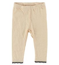 En Fant Leggings - Lys Fersken m. Hulmønster