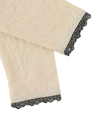 En Fant Leggings - Lys Fersken m. Hulmønster