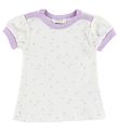 Joha T-Shirt - Bomuld - Hvid/Lavendel m. Stjerner