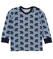 Freds World Bluse - Støvet Blå m. Bulldozer