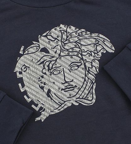 Young Versace Sweatshirt - Støvet Blå m. Sølv Logo