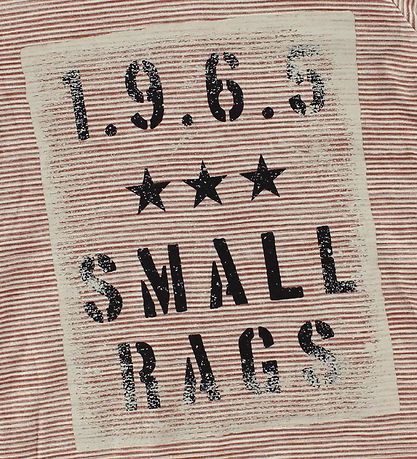Small Rags Bluse - Rødbrun/Hvidstribet m. Tekst