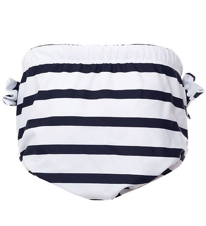 Petit Crabe Blebadebukser - Lea - UV50+ - Hvid/Navystribet