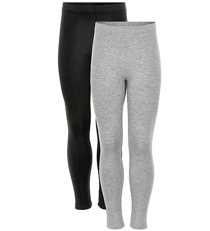Minymo Leggings - 2-pak - Sort/Grå
