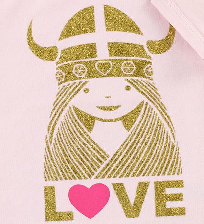 Danefæ T-shirt - DaneAlva - Lys Rosa m. Love Freja