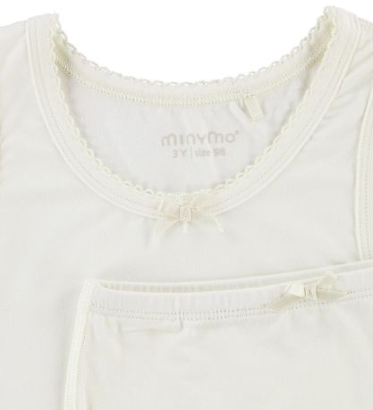 Minymo Undertøj - Bambus - Hvid m. Blonder
