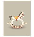 Vissevasse Plakat - 30x40 - Rocking Horse - Lysegrå