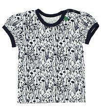 Freds World T-shirt - Creme/Navy m. Blomster
