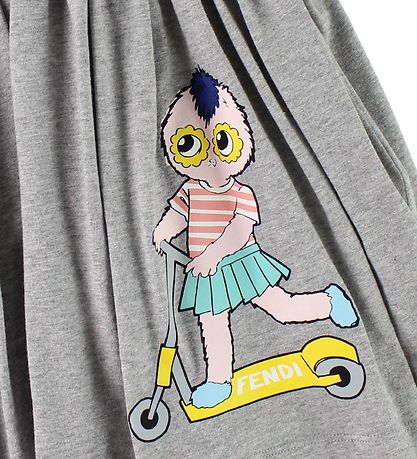 Fendi Kids Kjole - Gråmeleret m. Flæser/FendiRumi