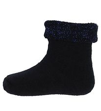 Melton Gåstrømper - Uld - Navy m. Glitter
