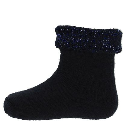 Melton Gåstrømper - Uld - Navy m. Glitter