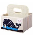 3 Sprouts Storage Basket w. Handle - 25x28x26 - Whale