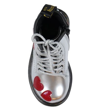 Dr. Martens Støvler - 1460 T - Silver Metallic+Bright Red/Patent