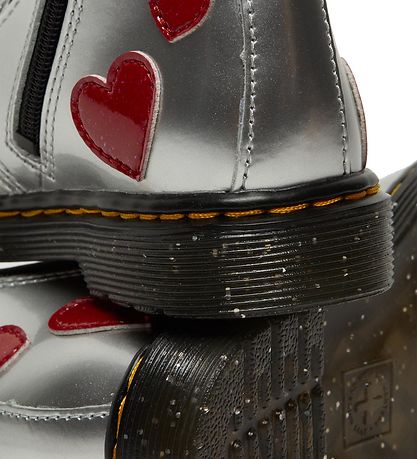 Dr. Martens Støvler - 1460 T - Silver Metallic+Bright Red/Patent