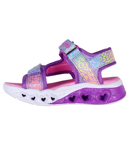 Skechers Sandaler m. Lys - Flutter Hearts - Lavender/Multi