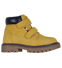 Tommy Hilfiger Støvler - Velcro Bootie - Ocher/Blue