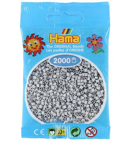 Hama Mini Perler - 2000 stk. - 70 Lysegrå