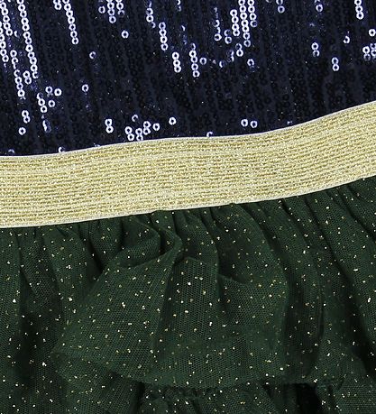 En Fant Kjole - Navy m. Palietter/Tyl