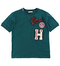 Dolce & Gabbana T-shirt - Petroleumsgrøn m. Patches