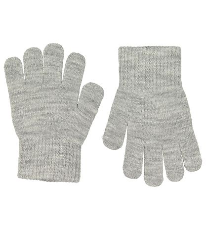Melton Handsker - 2-pak - Strik - Gråmeleret/Navy