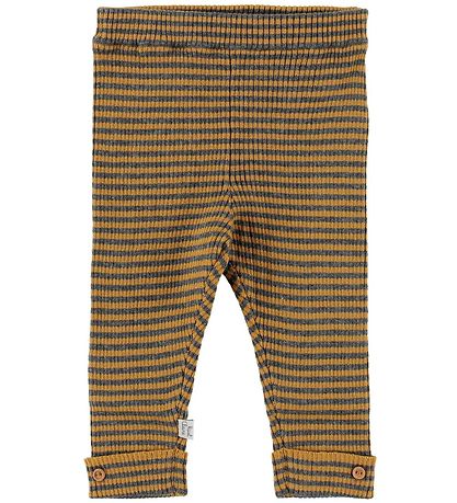 Hust and Claire Leggings - Lolly - Strik - Mørkegrå/Karrygul m. 