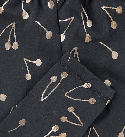 Gro Leggings - Malak - Stålgrå m. Kirsebær