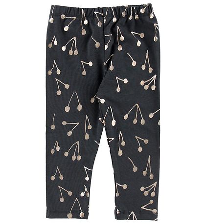 Gro Leggings - Malak - Stålgrå m. Kirsebær