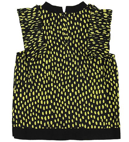 Stella McCartney Kids Top - Sort m. Gule Prikker/Flæser