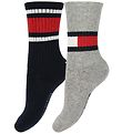 Tommy Hilfiger Strrømper - 2-pak - Flag - Navy/Grå