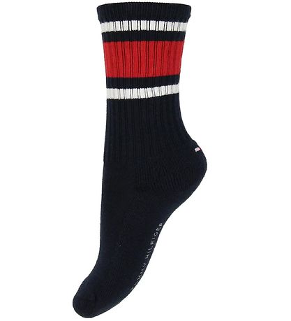 Tommy Hilfiger Strrømper - 2-pak - Flag - Navy/Grå