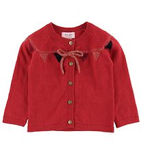 Noa Noa miniature Cardigan - Rød/Guld m. Sløjfe