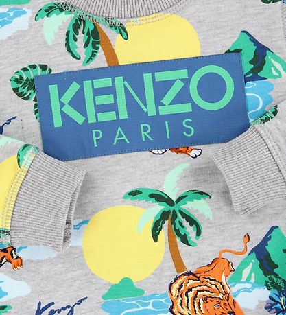 Kenzo Sweatshirt - Finley - Gråmeleret m. Tigere