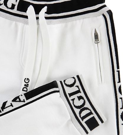Dolce & Gabbana Sweatpants - Hvid m. Logo Stribe