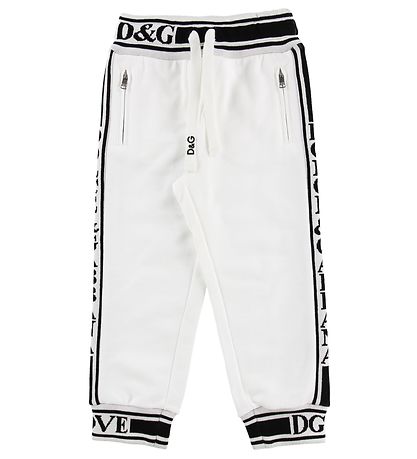 Dolce & Gabbana Sweatpants - Hvid m. Logo Stribe